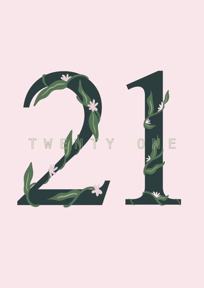 21 pink birthday card  created by Emma Breen