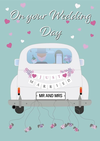 Wedding Car Mr and Mrs Card created by Cracking Cards!