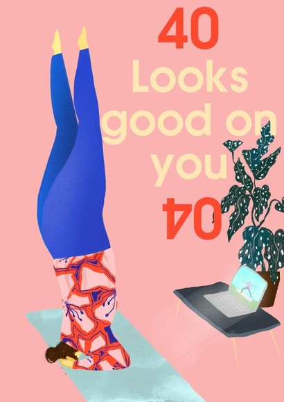 upside down card to 40th birthday  created by holaholga