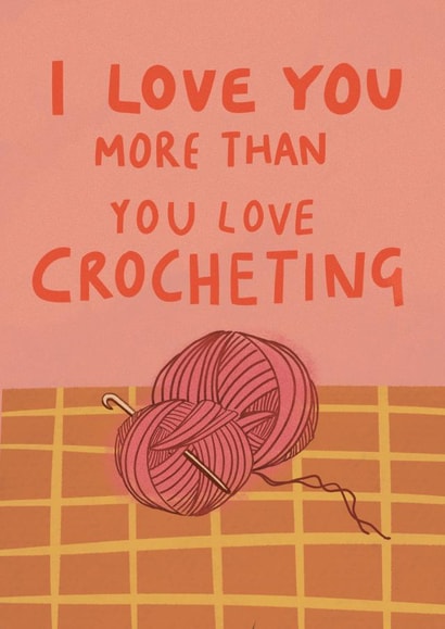 Crochet I love you card created by Amelia Katharine