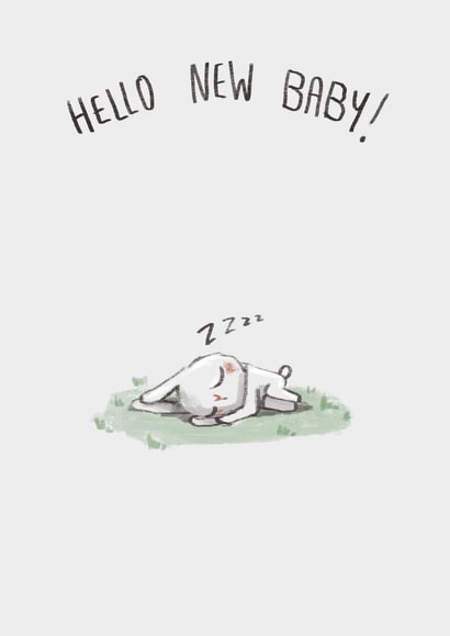 Hello New Baby, Bunny New Born Card created by @Jodsween