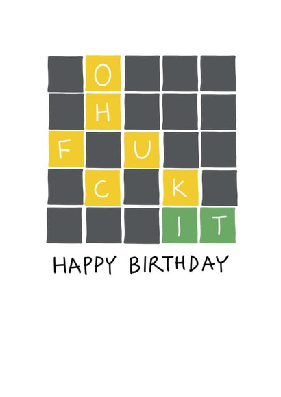 Wordle Birthday Card created by Rosie Johnson Illustrates