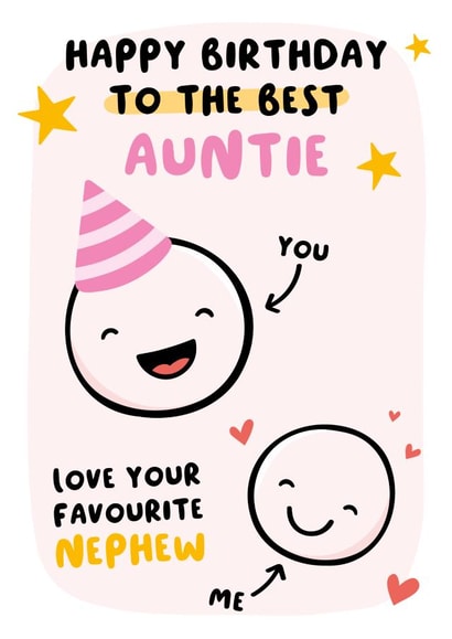 Best Auntie Birthday Card - From Nephew created by Macie Dot Doodles