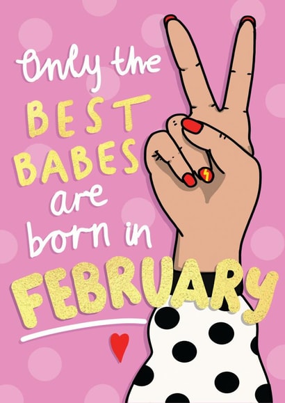 February Best Babe Birthday Card created by NICHOLA COWDERY ILLUSTRATIONS 