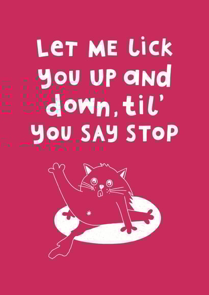 Happy Valentines Day Cheeky Cat created by Sweary Cats by Leaf Lane Studio