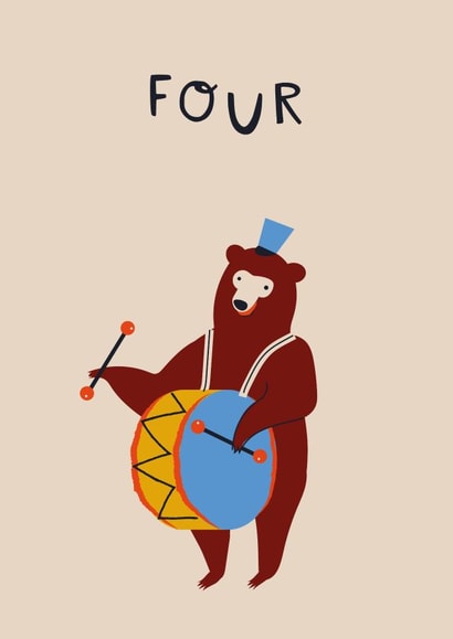 Circus Four Kids Animals 4th Birthday Card created by Betiobca