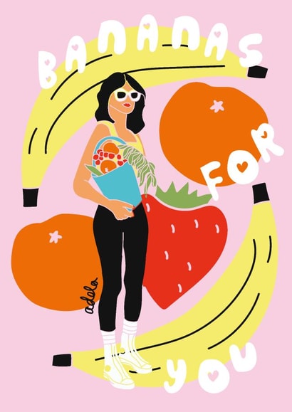 Bananas for you Valentine Day Card created by Absolutely Adela