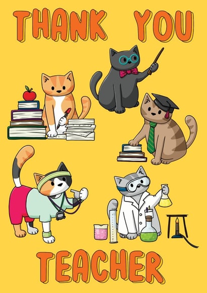 Thank You Teacher -  Cats created by Doodlecats