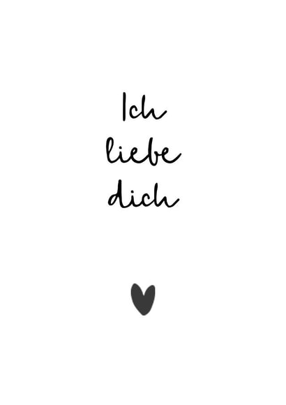 Cute Valentines Day Card - I Love You - German - Ich Liebe Dich created by Audrey & Coco