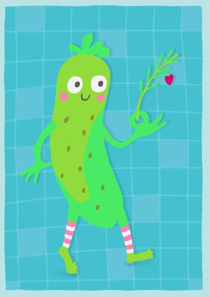 Cute vegetables, Love you, Thank you, miss you, friendship pickle fun card created by @Doodle Bunny