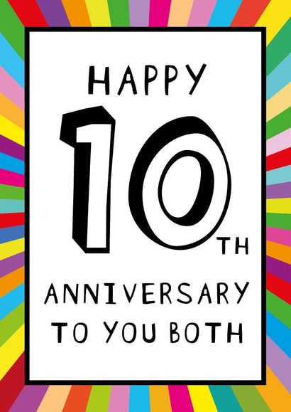 10th Anniversary rainbow sunburst card created by size3art