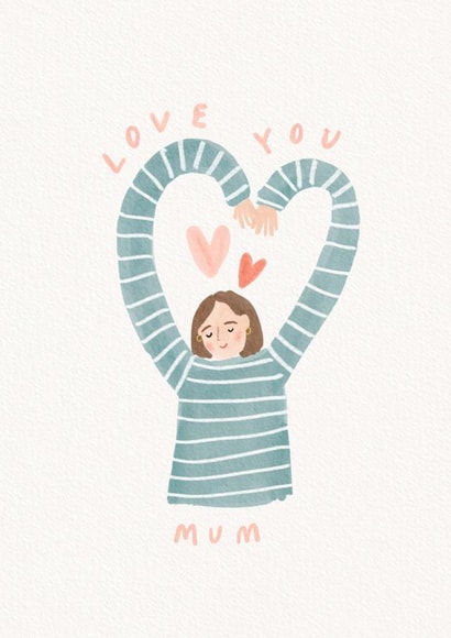 Pretty Mothers Day Card - Mum - Love You Mum created by Martha Ratcliff Illustration