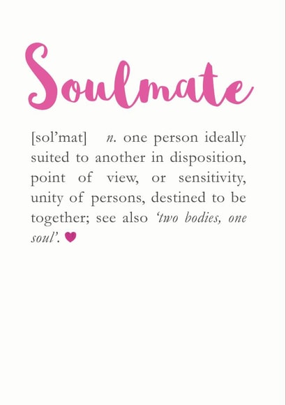 Soulmate Definition Wedding Anniversary Valentine's Card created by Bombus