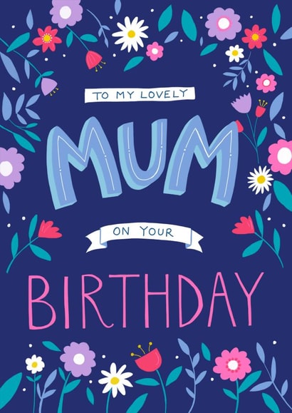 Mum Hand Lettered Floral Birthday Card created by Dale Simpson