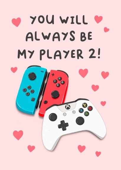 ‘You always be my player 2’ Valentine’s Day card created by Swish & Scribble