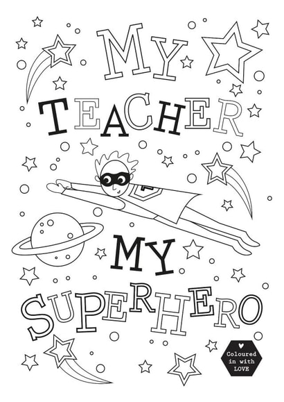 Colour Me In - Superhero Teacher (Short Hair) created by Heidi Pie
