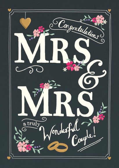 Mrs & Mrs - Traditional Wedding Card created by Heidi Pie
