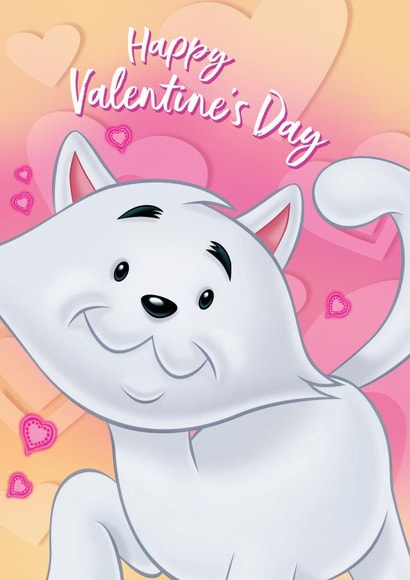 Happy Valentine's Day Cute Kitten Card created by Slinkeee Illustration