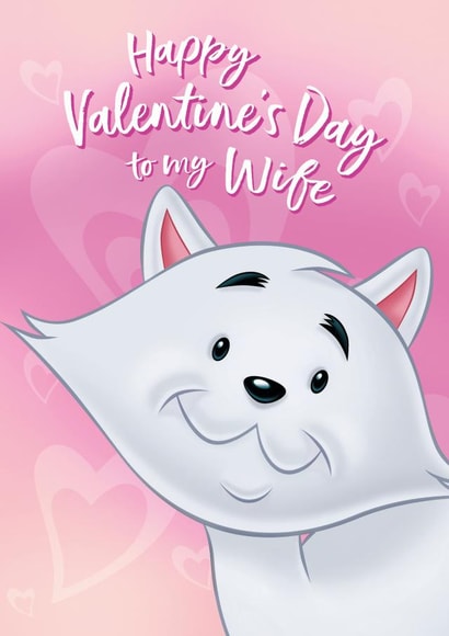 Happy Valentine's Day To My Wife cute kitten card created by Slinkeee Illustration