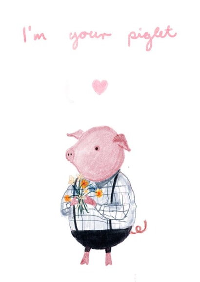 Piglet Valentine’s Card created by Pascale Dilger
