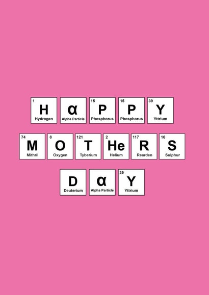 Periodic Table Happy Mother's Day Card created by Matt Facer