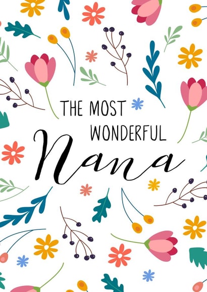 The most wonderful Nana Card - Birthday card/Mother's Day card for Nana created by Lula Bird Designs