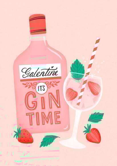 Gin Time Galentine's Day Card created by Bird & Co Studio