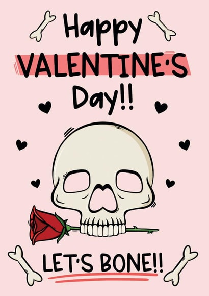 Gothic Skull Valentine's Day Card - Funny Rude Spooky Card created by The Laughing Sloth