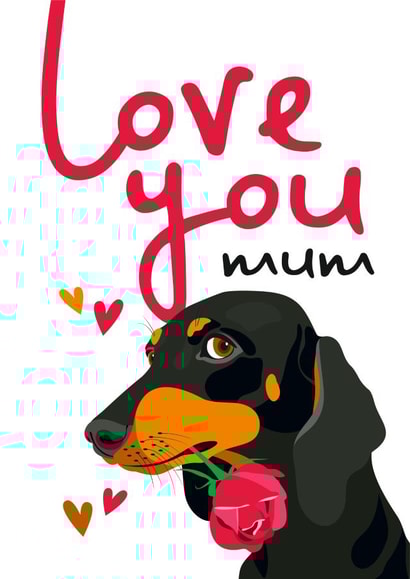 Dachshund Mother's Day Card created by Diva Doodle Designs