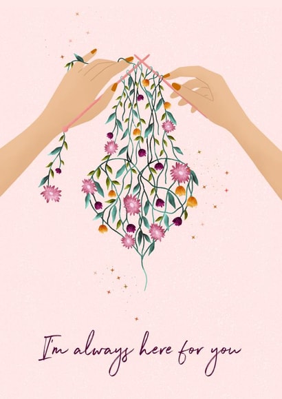 Thinking of you knitted heart card created by Make and Tell