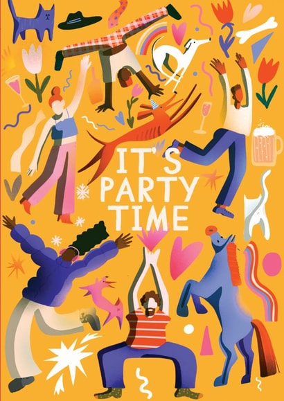 friends party birthday card  created by holaholga