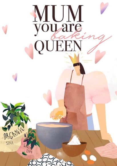 baking queen mum to mother's day card created by holaholga
