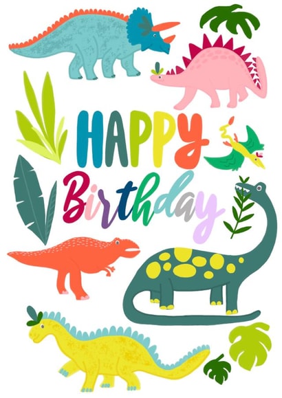 Dinosaur Happy Birthday created by May Summers-Perkins