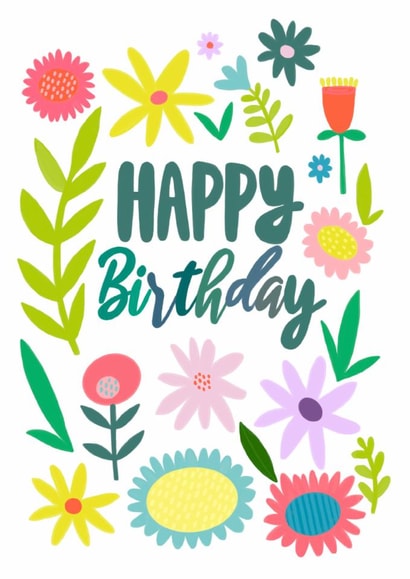 Flowers Happy Birthday created by May Summers-Perkins