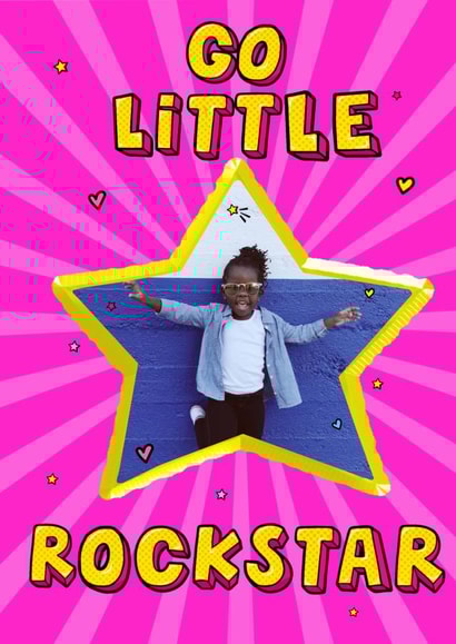 rockstar star Birthday Personalised Photo Card 15467 created by Kerrylovescards