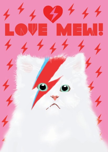 Valentines Cat Card - Love Mew - with Lightning Bolt created by @ChildstarSamantha