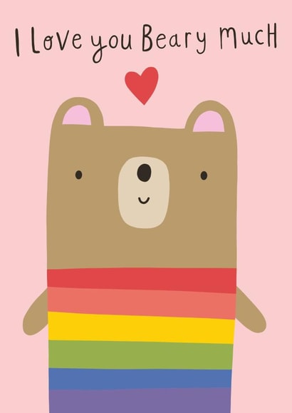 I Love you Beary Much LBTQ / Pride Valentines Day Card created by Christine Gore