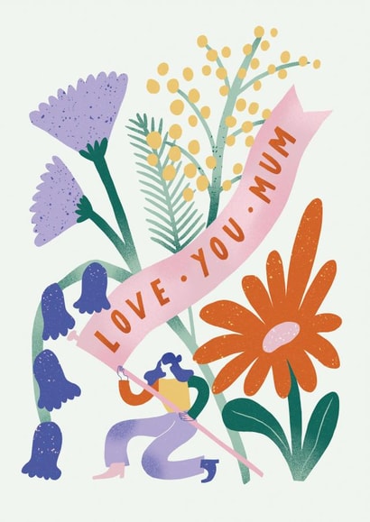 Pretty Mothers Day Card - Mum - Flowers - Love You Mum created by Sophie Potter