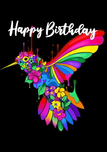Colourful Humming Bird Birthday Card created by Ms Wearer