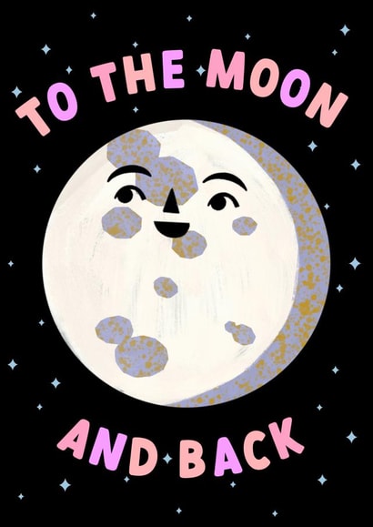 I love you to the moon and back Valentine's day card created by Catalina Williams