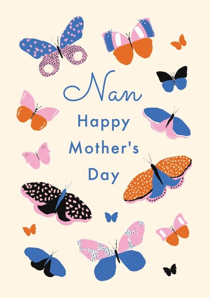 Classic Mothers Day Card - Nan - Butterflies - Nan Happy Mother's Day created by Rebecca Prinn