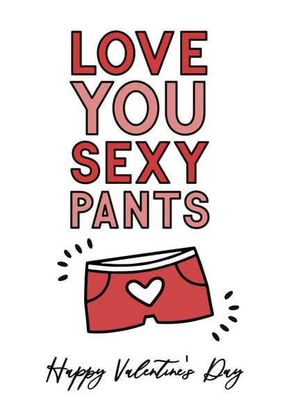 sexy pants valentines card 1001 created by Jodie Gaul & Co