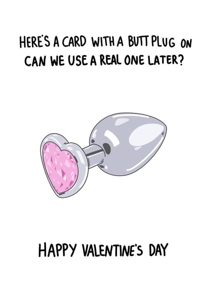 Rude Butt Plug Sex Toy Valentines Day Card created by Naughty Nice