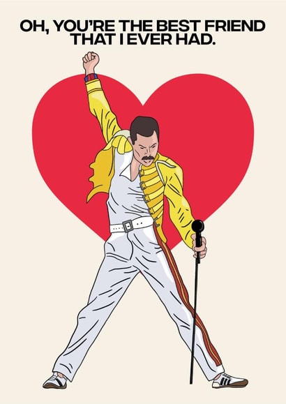 Freddie Mercury Queen Valentine's Day Card | Best Friend created by Madferart