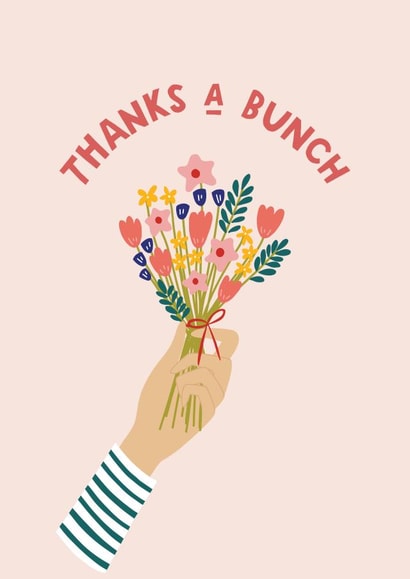 Pretty Thank You Card - Flower Bouquet - Thanks A Bunch created by Make and Tell