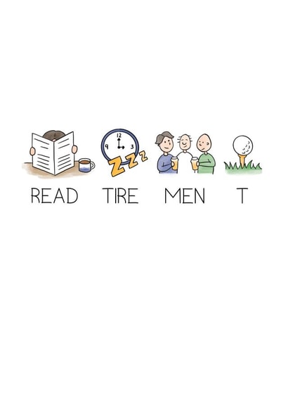 Funny Retirement Card For Him created by Bev O'Connor || @oconnordesign