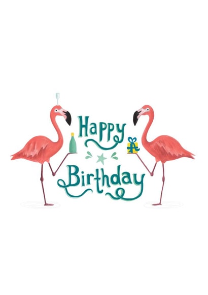 Happy Birthday Flamingo Party Card created by Nic Allan