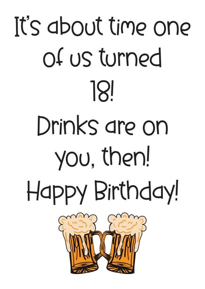 Funny 18th birthday card created by Exquisite Studio