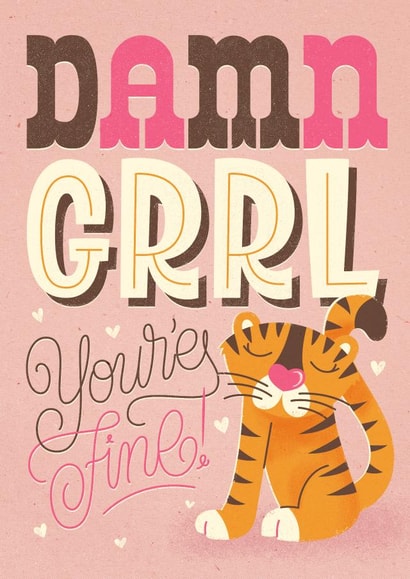 Funny Valentine's Day card for your girlfriend/wife created by Laura Scribbles