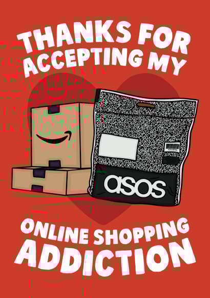 Thanks for accepting my online shopping addiction card created by Studio Doodles